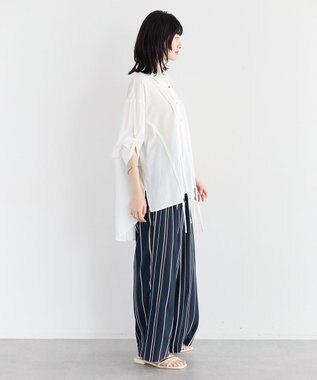 YECCA VECCA アートプリントスリットワイドパンツ Stripe