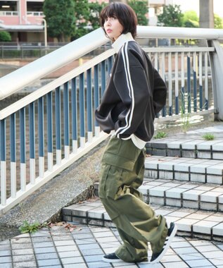 WEGO 【ユニセックス着用ITEM】ライントラックジャケット ブラック