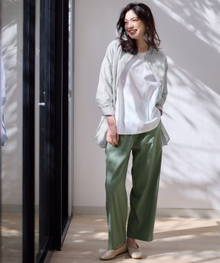 ANY L 【洗濯機可能/接触冷感/UVケア/イージーケア】清涼リラックスパンツ グリーン