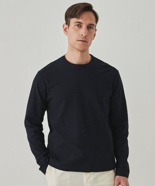 ジャケットのインナーに最適【WEB&一部店舗限定】キレイ目 鹿の子 ビズ長袖Tシャツ