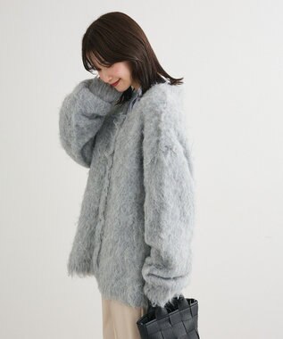 Green Parks ・ｓｗｉｎｇ　ｂｙ　２ｗａｙロング起毛カーディガ Light Gray