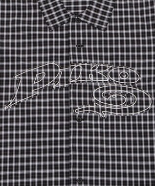 WEGO 別注PIKOチェックグラフィックシャツ（SS） ブラックチェック1