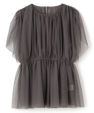 uncrave 【洗濯機洗い可】カクテル チュール ブラウス（uncrave STANDARD） スレート