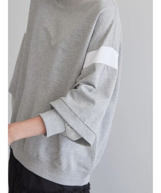 AMERICAN HOLIC 袖異素材ミニ裏毛プルオーバー Light Gray Mixture