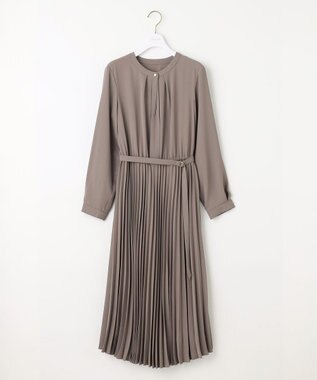 ANY SIS 【AIコラボ】スタンドカラープリーツ ワンピース モカ