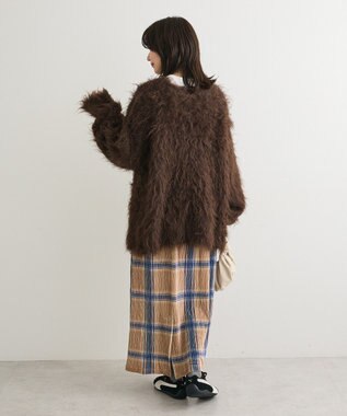 Green Parks ・ｓｗｉｎｇ　ｂｙ　２ｗａｙロング起毛カーディガ Brown