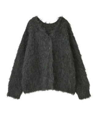 Green Parks ・ｓｗｉｎｇ　ｂｙ　２ｗａｙロング起毛カーディガ Charcoal Gray