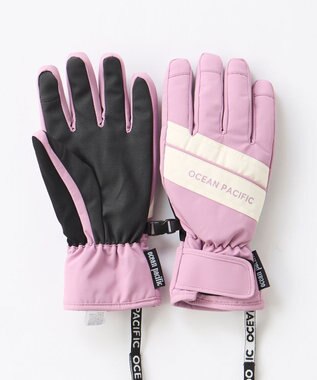 OP／FILA 【ocean pacific】撥水/中綿入りスノーグローブ スマホタッチ可能 ピンク