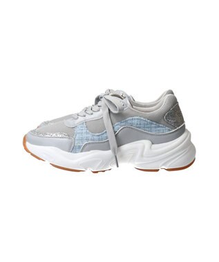 Bridget Birkin 【Bridget Birkin】ラメツイードコンビスニーカー グレー雑材