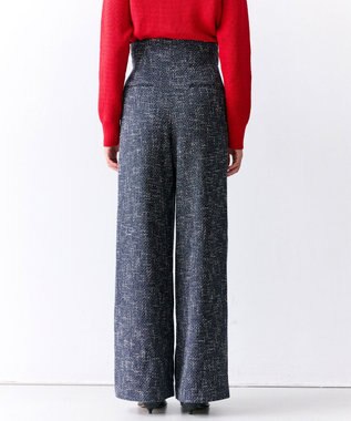 BEIGE， TRIPHANE / ハイウエストツイードタックパンツ Navy Mix