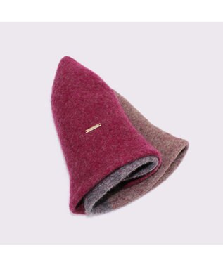 ATRENA 【日本製】FLUFFLY TRICOLOR ウールバケットハット ワイン