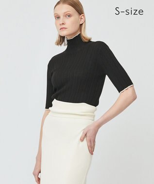 BEIGE， 【S-size】LUPINE / タートルニット Black×Sand