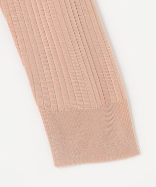 J.PRESS LADIES 【洗える・イージーケア】 SYNTHETIC BASIC ワイドリブ クルーネック カーディガン ライトオレンジ系