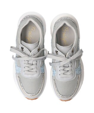 Bridget Birkin 【Bridget Birkin】ラメツイードコンビスニーカー グレー雑材