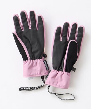 OP／FILA 【ocean pacific】撥水/中綿入りスノーグローブ スマホタッチ可能 ピンク