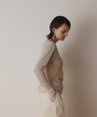 GRACE CONTINENTAL チュールベアトップ ベージュ
