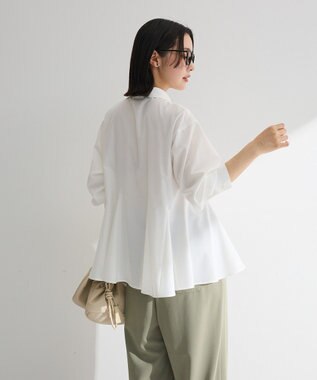 Green Parks スウィッチングペプラムシャツ Off White