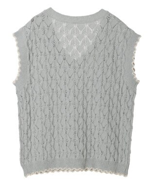 earth music&ecology クロッシェラインニットベスト Mint