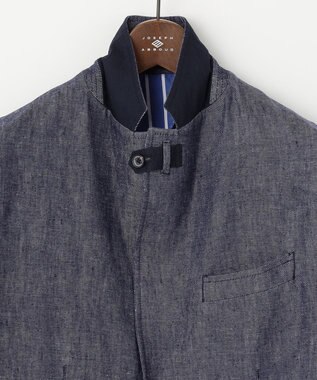 JOSEPH ABBOUD 【JAPANファブリック/セットアップ/清涼】LINEN DENIM ジャケット ネイビー系