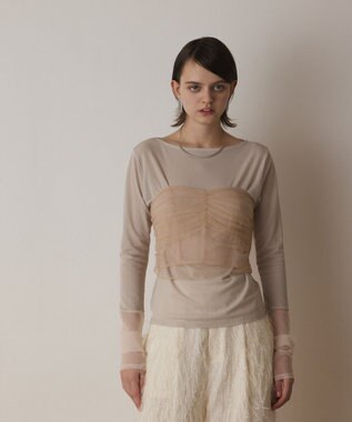 GRACE CONTINENTAL チュールベアトップ ベージュ
