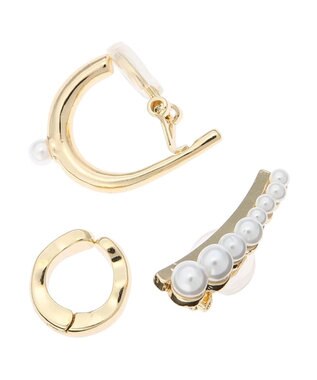 Green Parks ｅｖｅｒｙ　ｗａｌｋ．３ｐｃｓセットイヤカフクリップ Gold