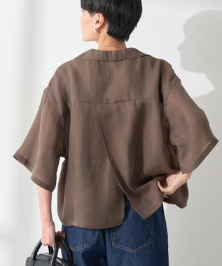 AMERICAN HOLIC 接触冷感シアー開襟半袖シャツ Mocha