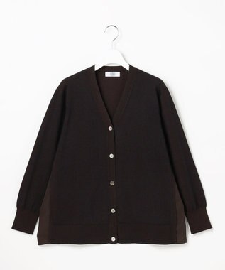 J.PRESS LADIES L Vis/Peスパーク ニット カーディガン ダークブラウン系