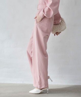 WEGO 【ウエストゴム/XSSMサイズ展開】スウェットワイドパンツ ピンク