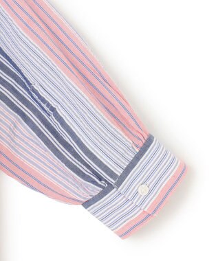 J.PRESS YORK STREET 【WOMEN】マルチストライプ シャツワンピース レッド系1