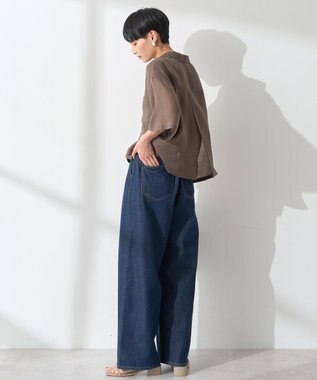 AMERICAN HOLIC 接触冷感シアー開襟半袖シャツ Mocha