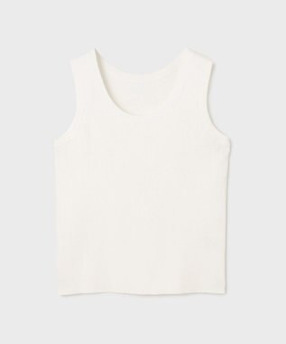 GRACE CONTINENTAL Uネックリブニットトップ ホワイト