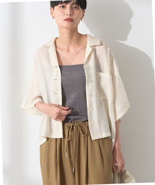 AMERICAN HOLIC 接触冷感シアー開襟半袖シャツ Ivory