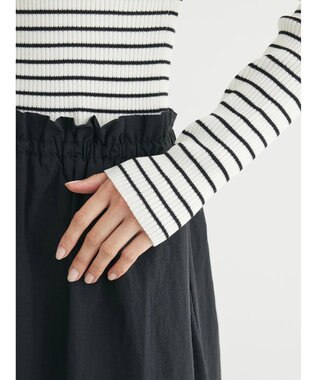 Green Parks ドッキングニットワンピース Black