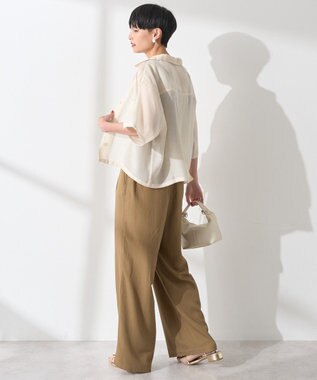 AMERICAN HOLIC 接触冷感シアー開襟半袖シャツ Ivory