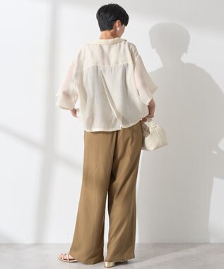 AMERICAN HOLIC 接触冷感シアー開襟半袖シャツ Ivory