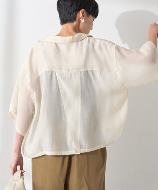 AMERICAN HOLIC 接触冷感シアー開襟半袖シャツ Ivory