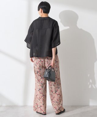 AMERICAN HOLIC 接触冷感シアー開襟半袖シャツ Black