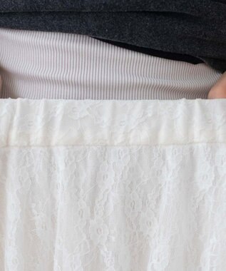 WEGO イレヘムレースロングスカート ホワイト