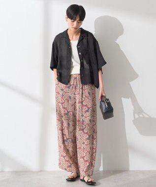 AMERICAN HOLIC 接触冷感シアー開襟半袖シャツ Black