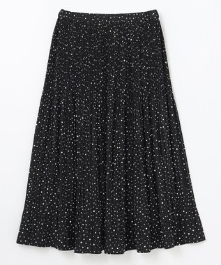 ANY 【2SET】ミニロゴトップス×ドットプリーツスカート セット レッド×ブラック