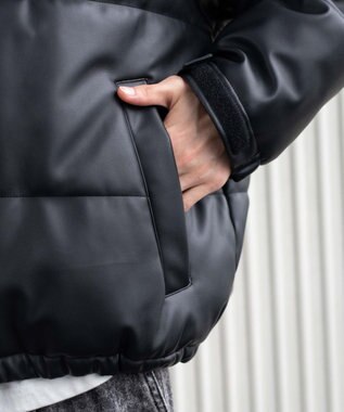 WEGO 【ユニセックス着用ITEM】PUパファーブルゾン ブラック