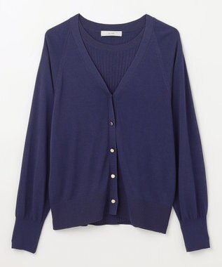 ANY 【2SET】ニットツインセット（半袖ニット＋Vネックカーデ） ロイヤル