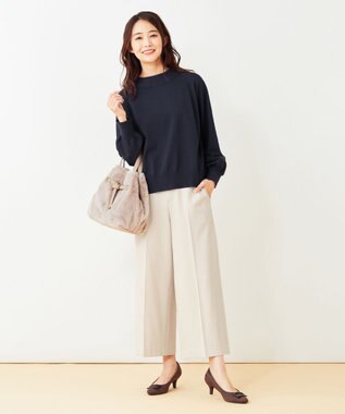 ANY SIS 【蓄熱効果】サーモトロン 2WAYストレッチ ワイドパンツ ブラック