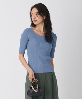 ICB L 【新色追加・洗える】シンセティックハイゲージ 5分袖リブニット