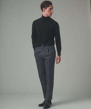 GOTAIRIKU 【保温性/ストレッチ/シワになりにくい】サキソニーストレッチパンツ（１タック） グレー系