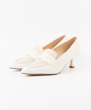 BONTRE 【MIONOTIS/ミオノティス】ヒールモカシンレザーパンプス/726B ホワイト