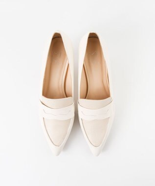 BONTRE 【MIONOTIS/ミオノティス】ヒールモカシンレザーパンプス/726B ホワイト