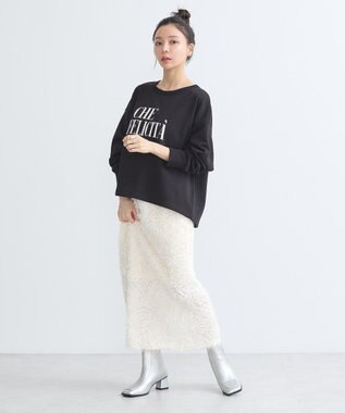 earth music&ecology アソートロゴスウェット Black