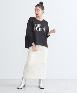 earth music&ecology アソートロゴスウェット Black