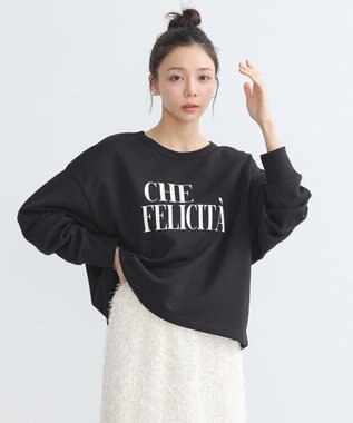 earth music&ecology アソートロゴスウェット Black